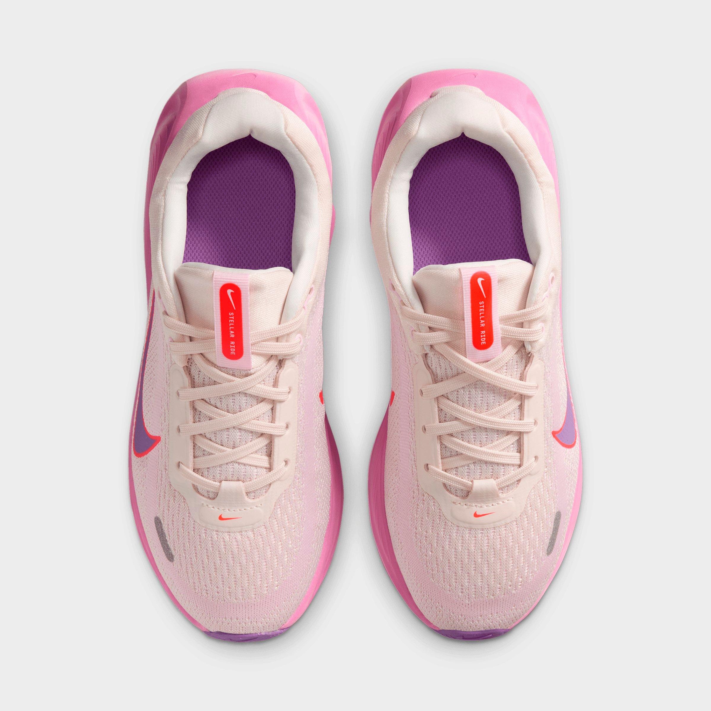 Big Kids' Nithtke Stellar Ride Running Shoes - Chalk/Pink Foam/Bright Crimson/Bright Violet - Top view