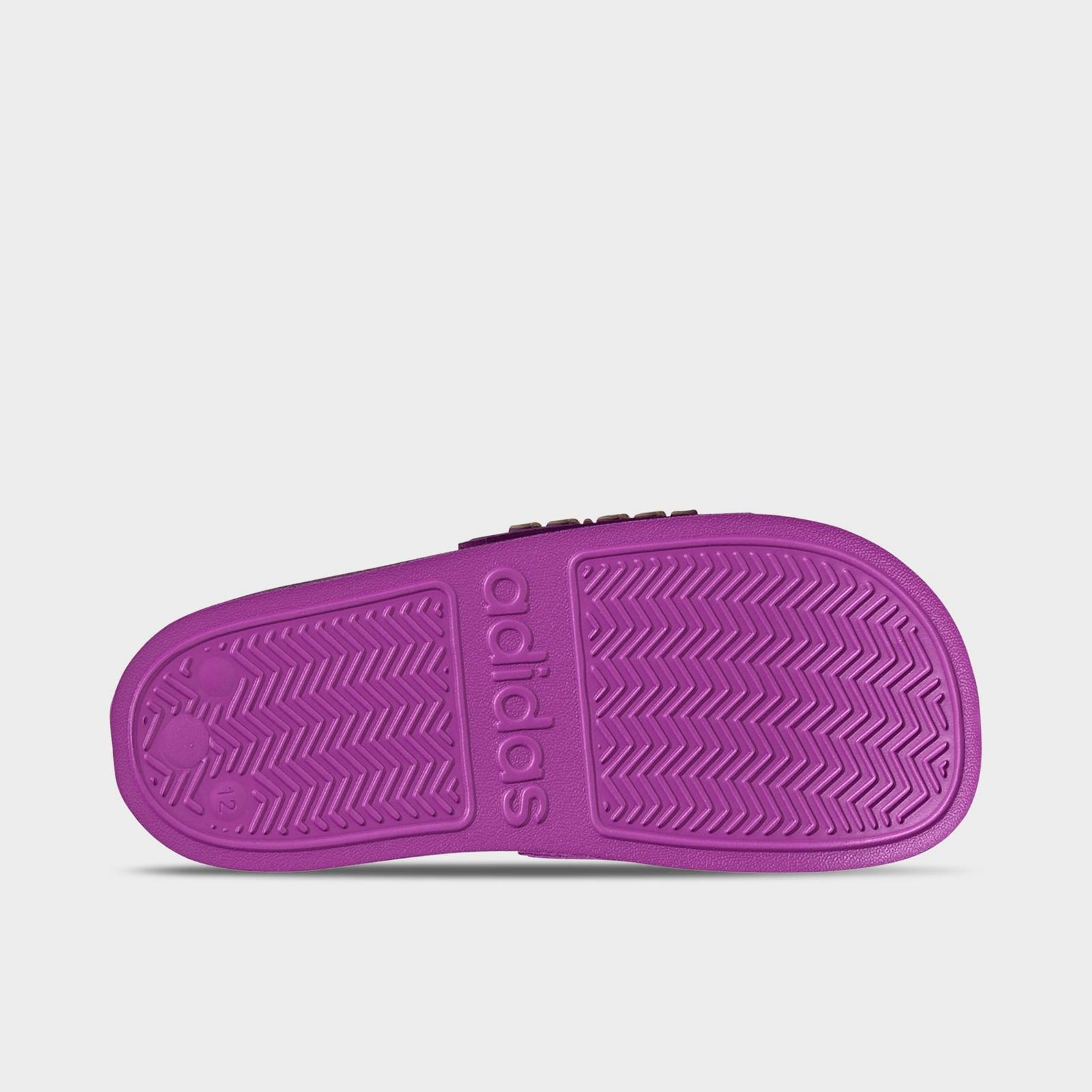 Little Kids' and Big Kids' adidas adilette Shower Slide Sandals - Purple Burst/Bliss Pink/Semi Ice Tangerine - view 6