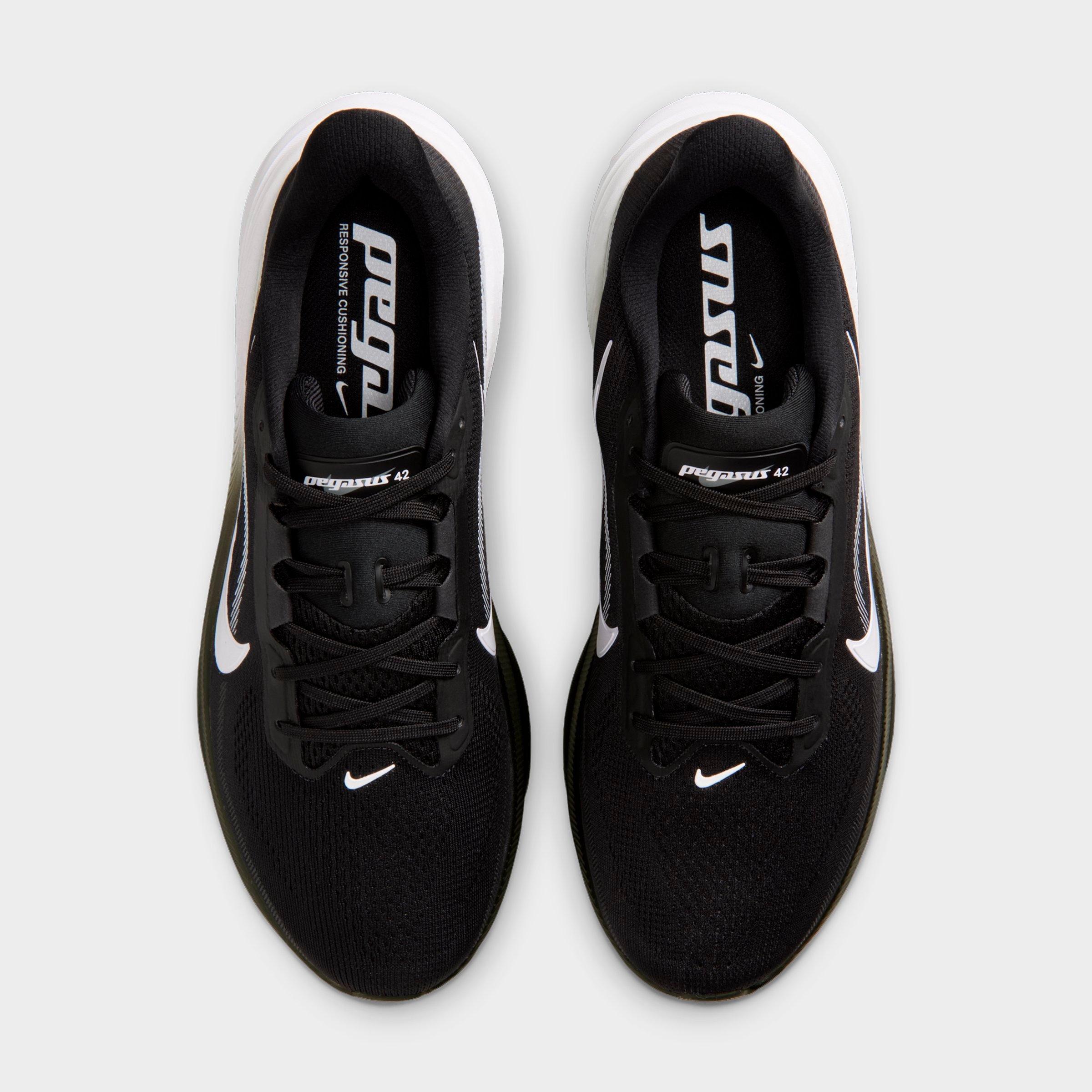 Men's Nithtke Pegasus 42 Running Shoes (Wide Width) - Black/Photon Dust/White - Top view