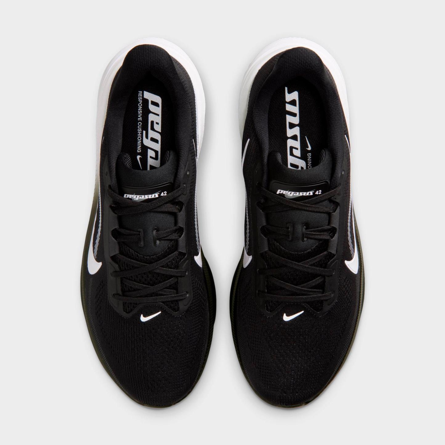Men's Nithtke Pegasus 42 Running Shoes (Wide Width) - Black/Photon Dust/White - Top view