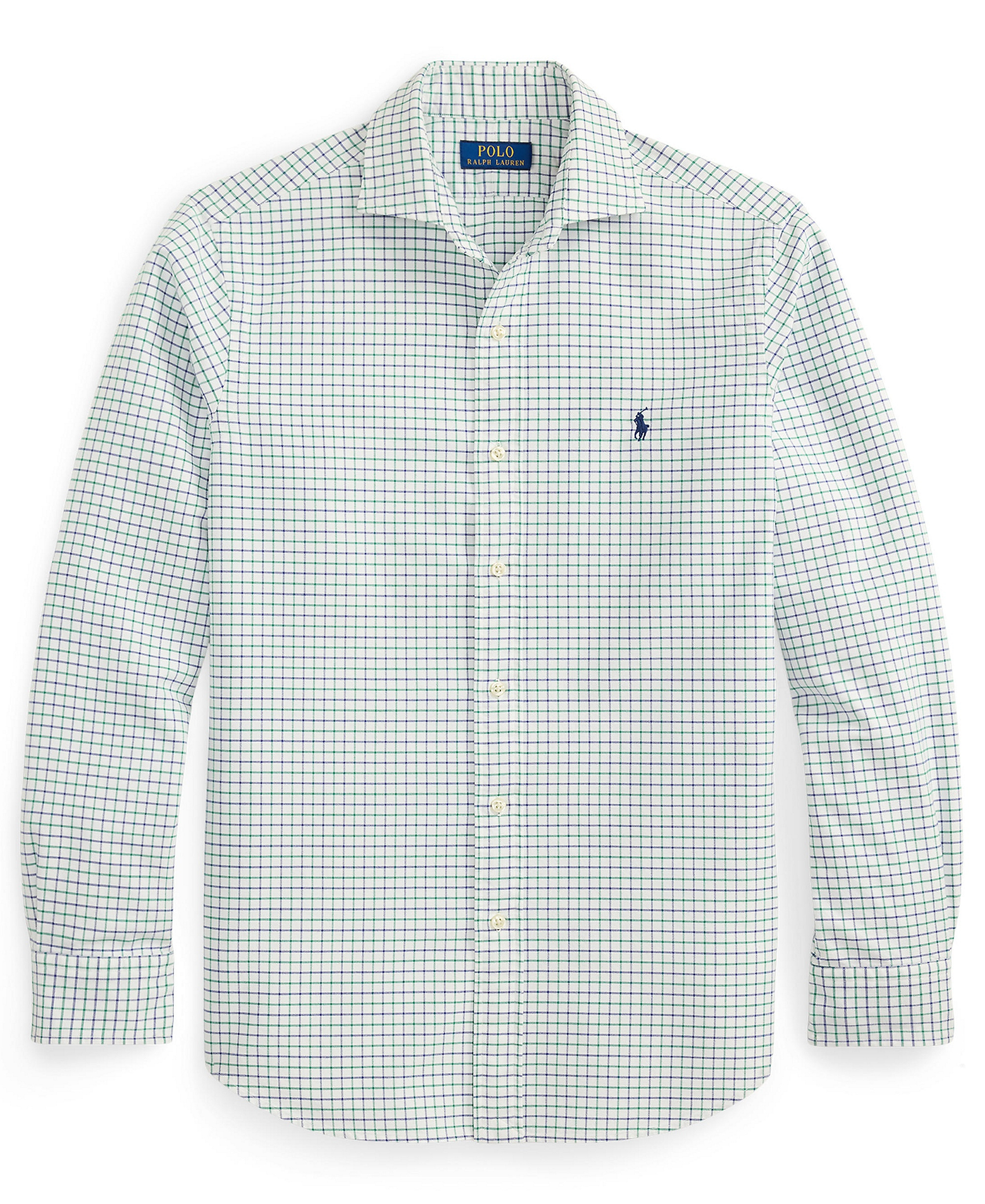 Polo Ralph Lauren Men's Classic-Fit Plaid Brushed Oxford Shirt - White Green Multi