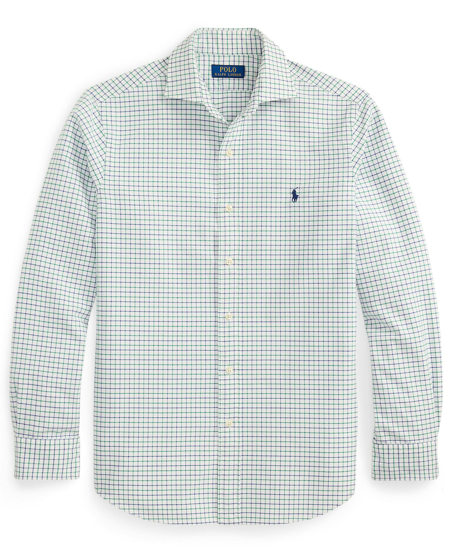 Polo Ralph Lauren Men's Classic-Fit Plaid Brushed Oxford Shirt - White Green Multi