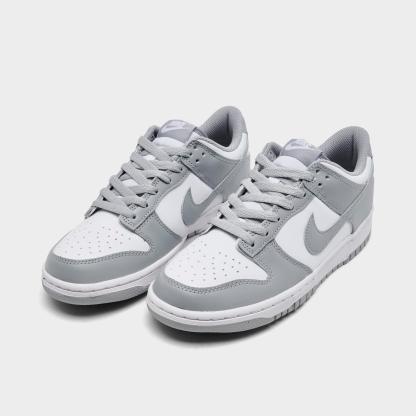 Big Kids' Nike Dunk Low Casual Shoes - White/Light Smoke Grey/White