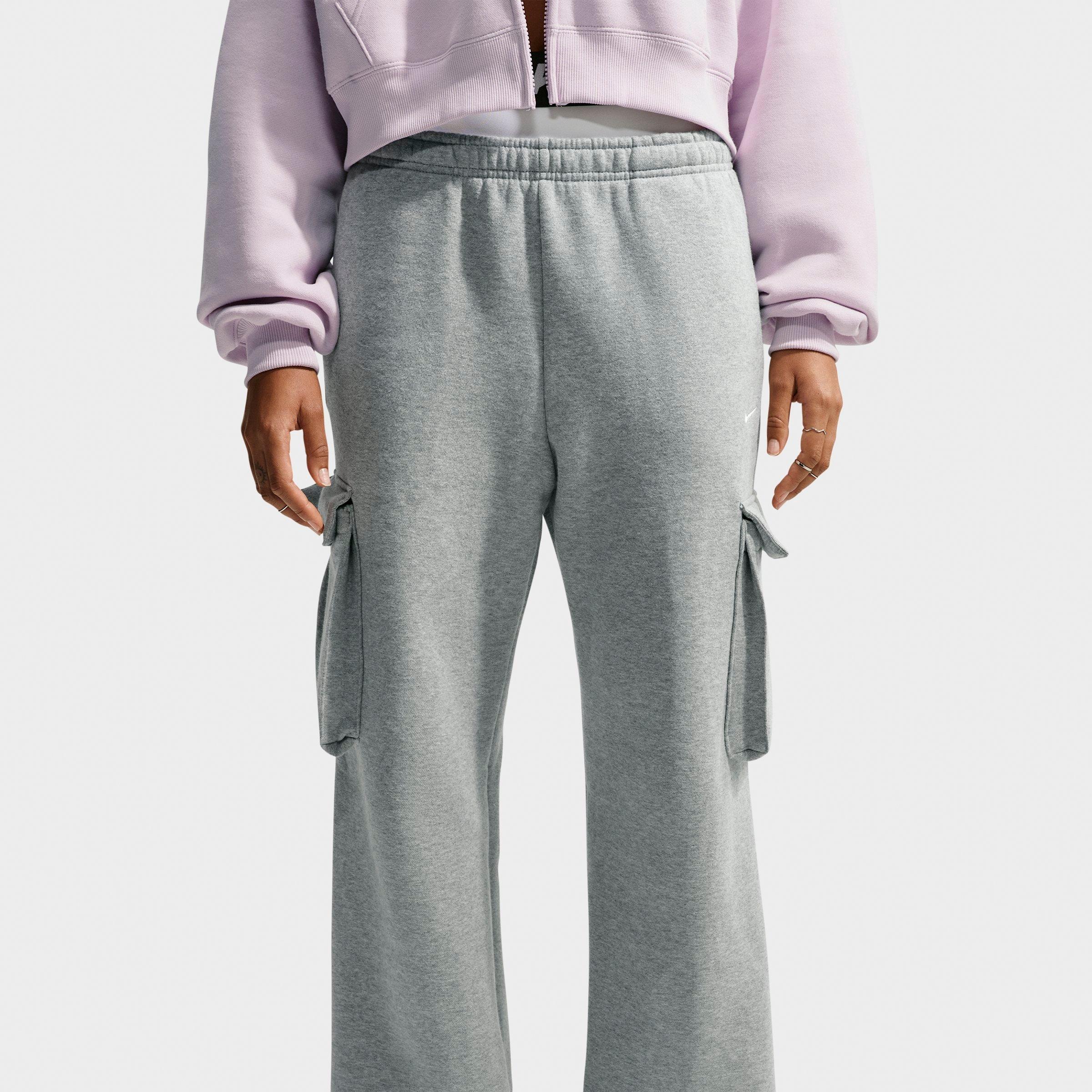 Women's Nithtke Studio Fleece Medium-Weight High-Rise Oversized Cargo Pants - Dark Grey Heather/Sail