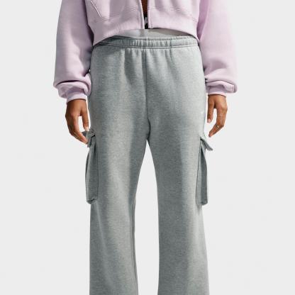 Women's Nithtke Studio Fleece Medium-Weight High-Rise Oversized Cargo Pants - Dark Grey Heather/Sail