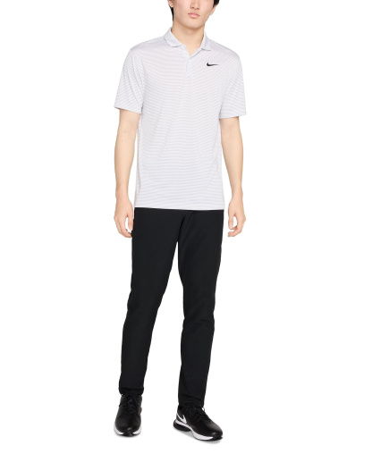 Nike Men's Relaxed Fit Core Dri-FIT Short Sleeve Golf Polo Shirt - White/Wolf Gray/Black