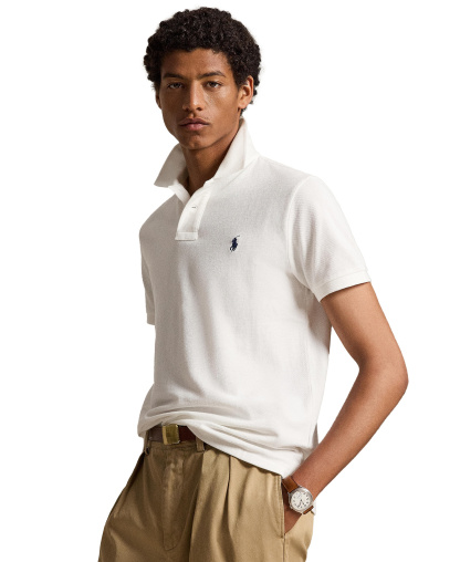 Polo Ralph Lauren Men's Custom Slim-Fit Mesh Polo Shirt - White
