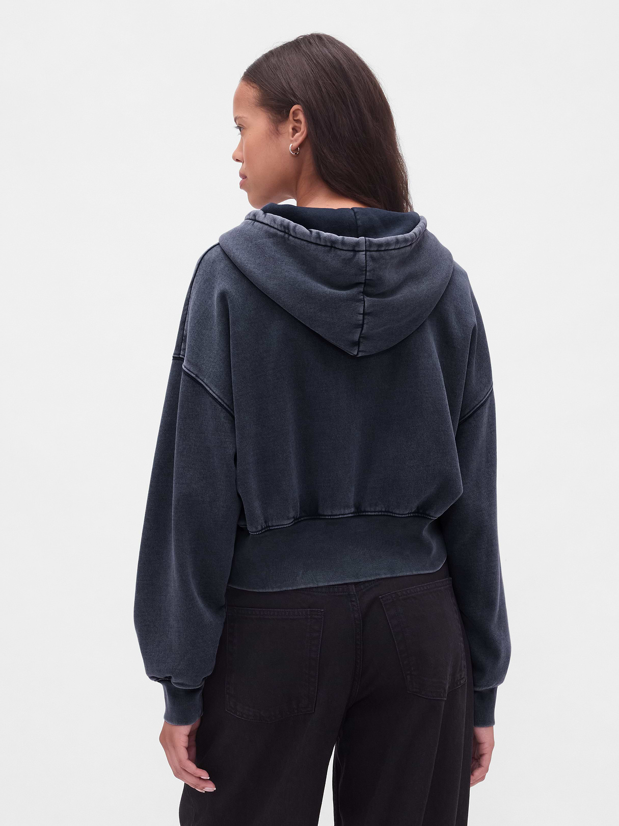 VintageSoft Wedge Zip Hoodie - Tapestry navy blue wash