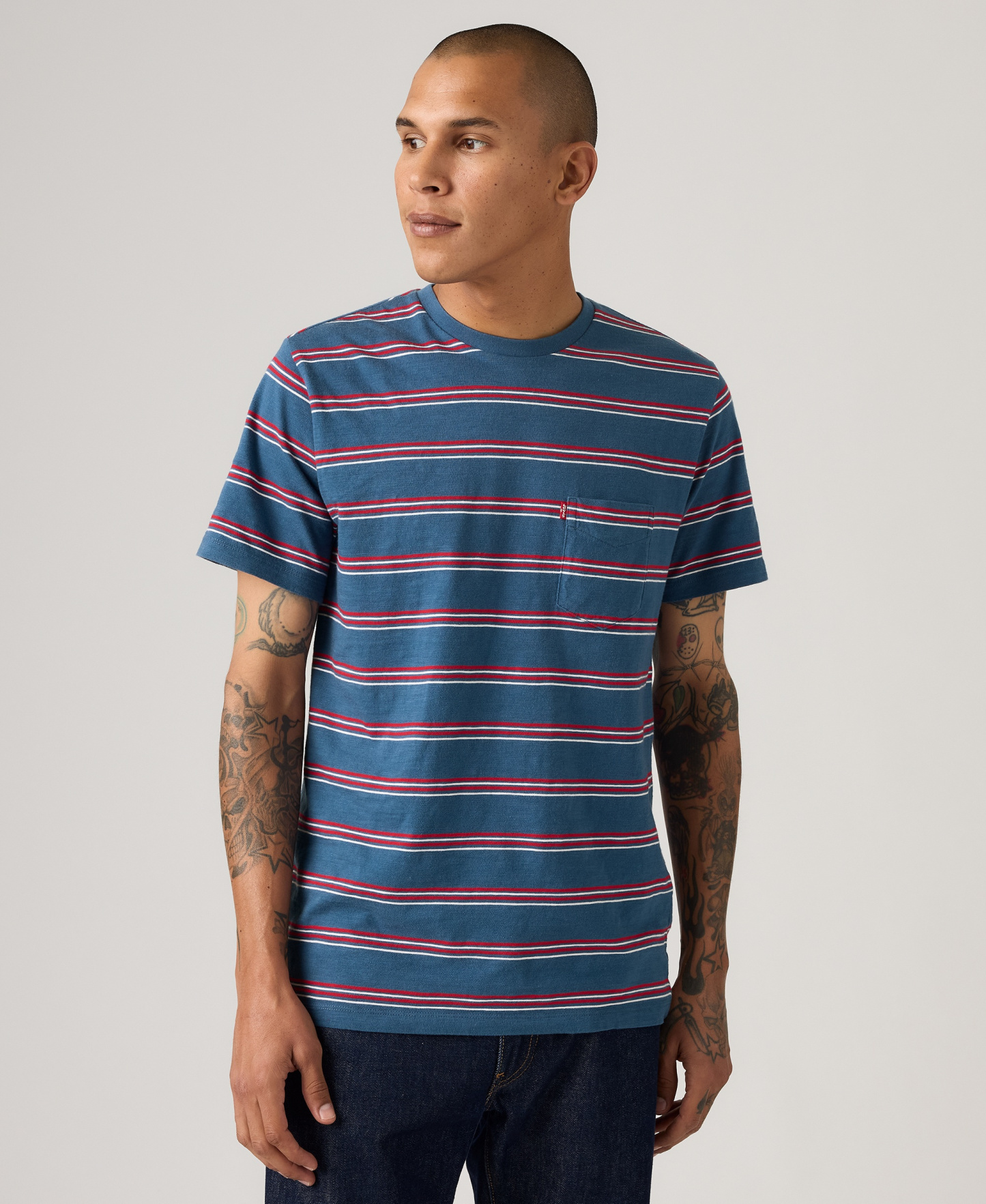 Levi's Men's Classic Pocket Crewneck Short-Sleeve T-Shirt - Ensign Blue
