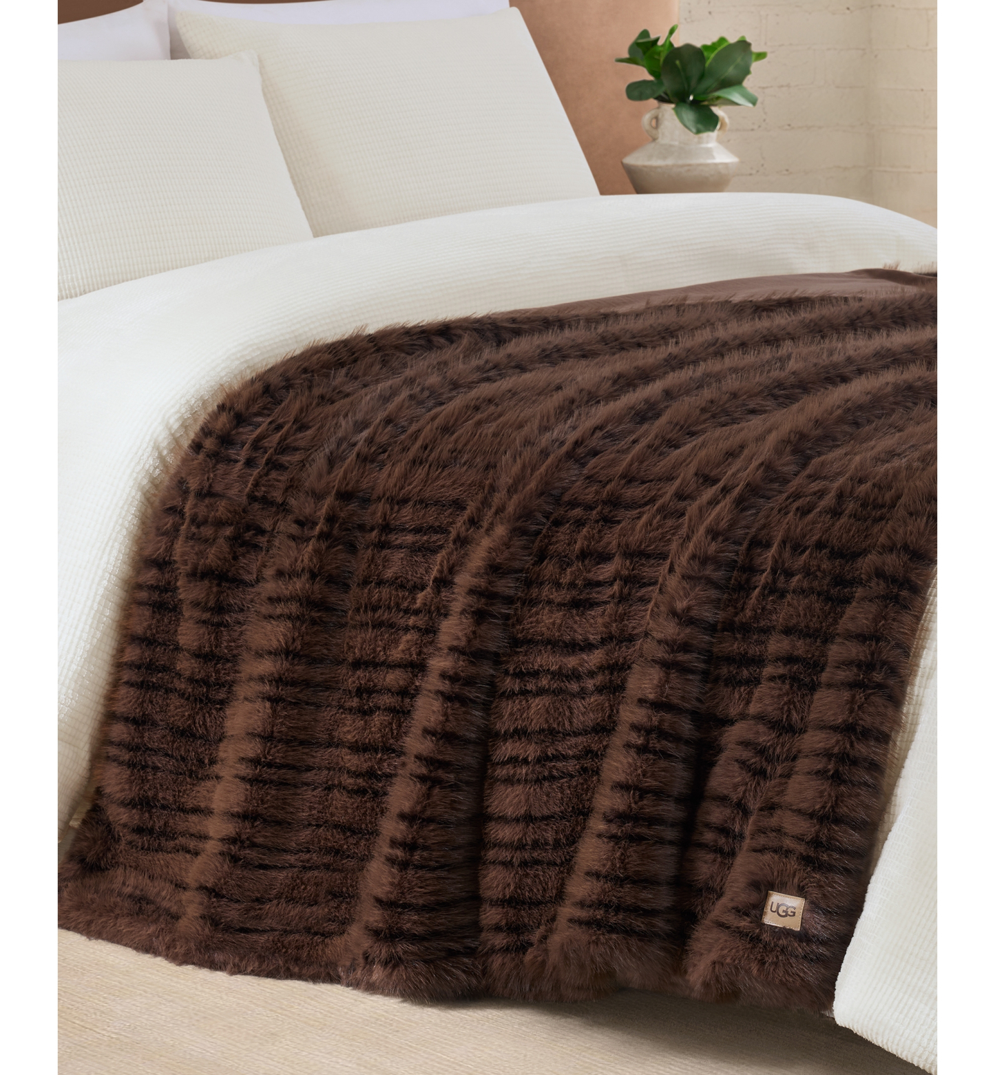 UGG® Petra Faux Fur Throw, 50" x 70" - Allspice