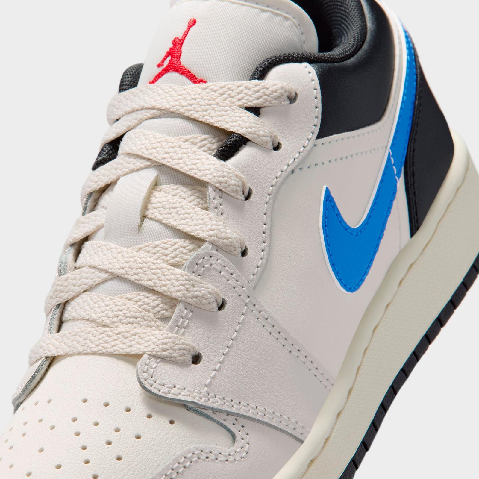 Big Kids' Air Jordan Retro 1 Low Casual Shoes - Phantom/Sail/Off Noir - view 3