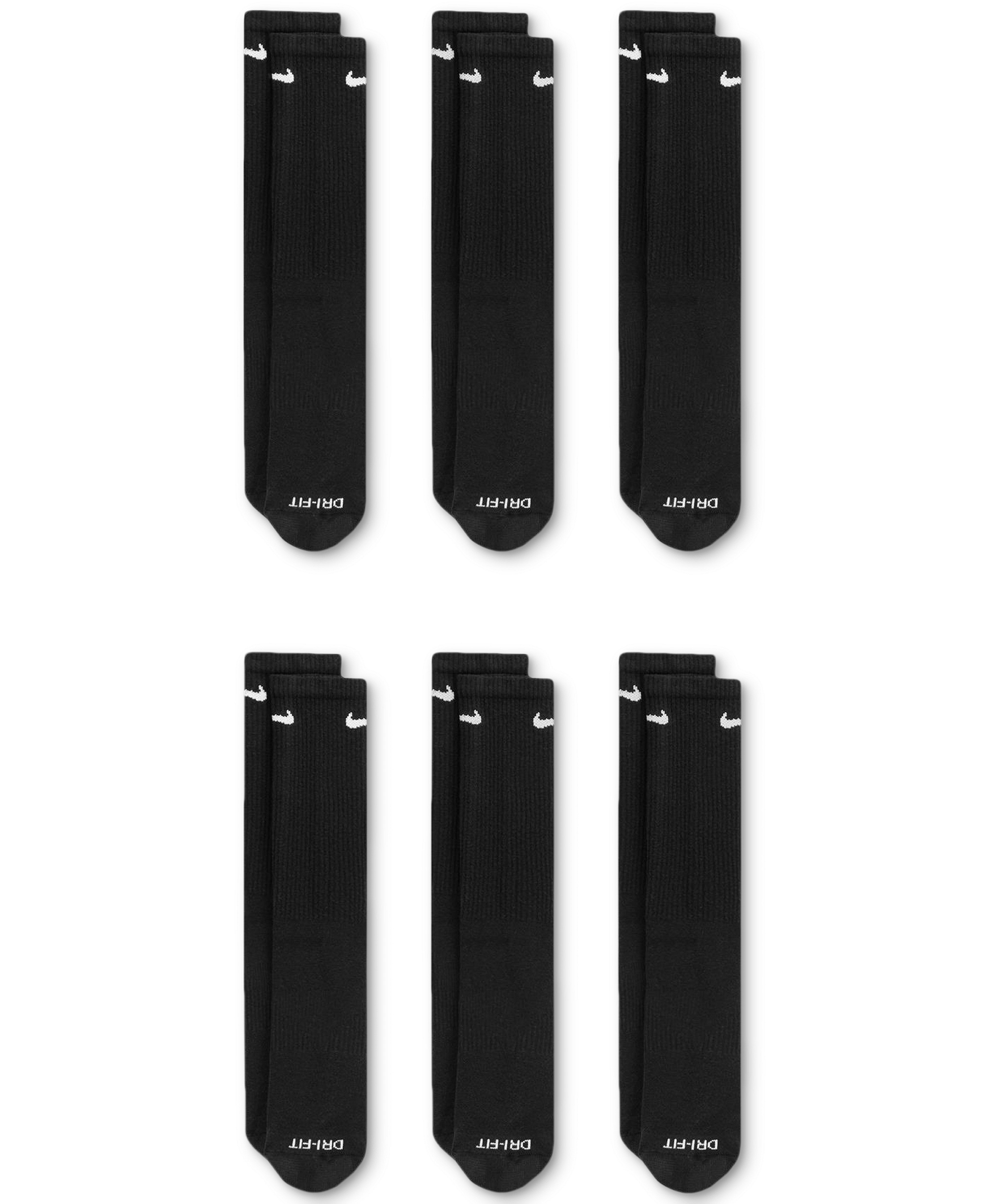 Nike Unisex Everyday Plus Cushioned Training Crew Socks, 6-Pack - Black