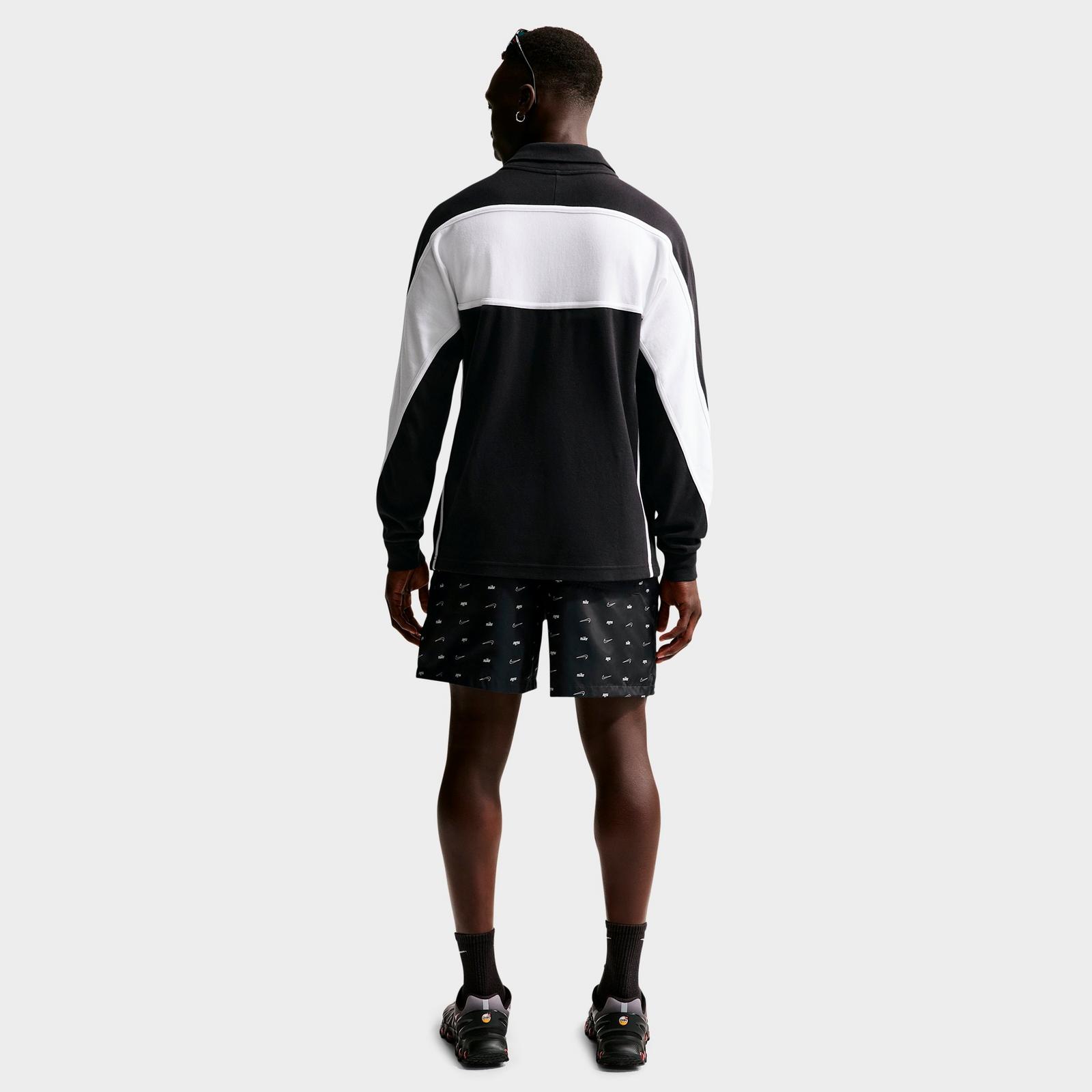 Men's Nike Sportswear Club Monogram Woven Flow Shorts - Black/White