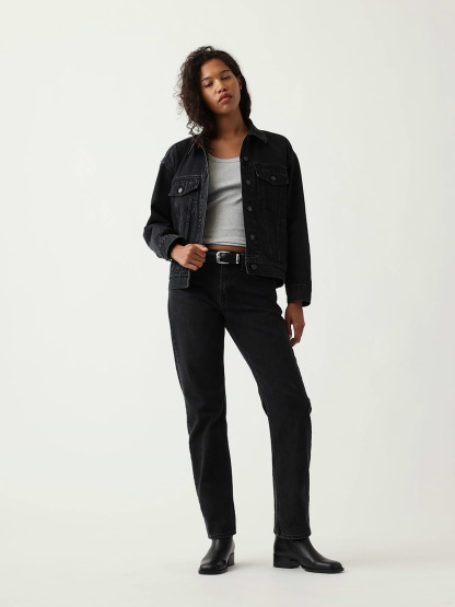 Oversized Icon Denim Jacket - Black wash