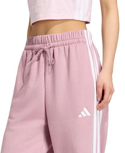 adidas Women's Essentials 3-Stripes Fleece Slim Pants - Magic Mauve/White