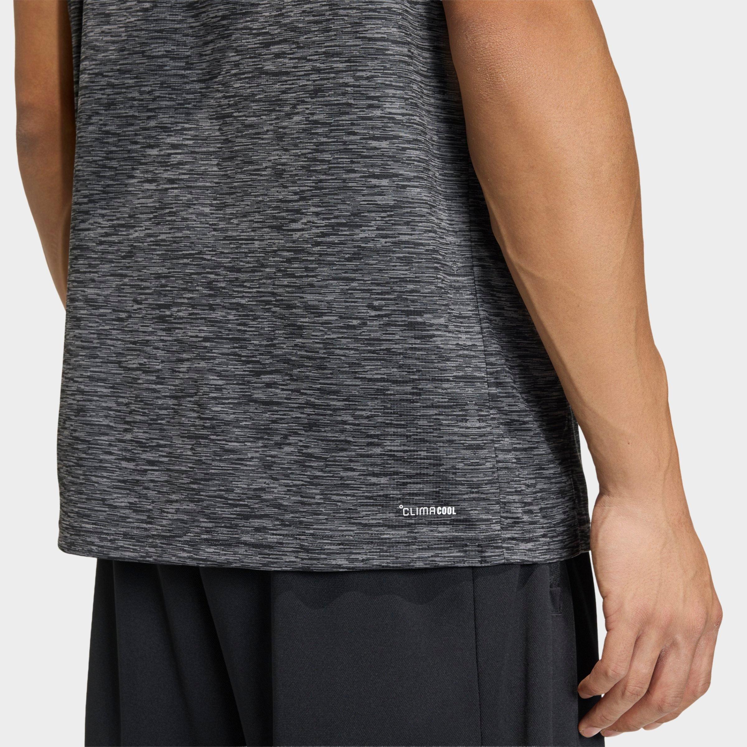 Men's adidas Workout Essentials Brandlove Sleeveless T-Shirt - Grey Melange/Grey