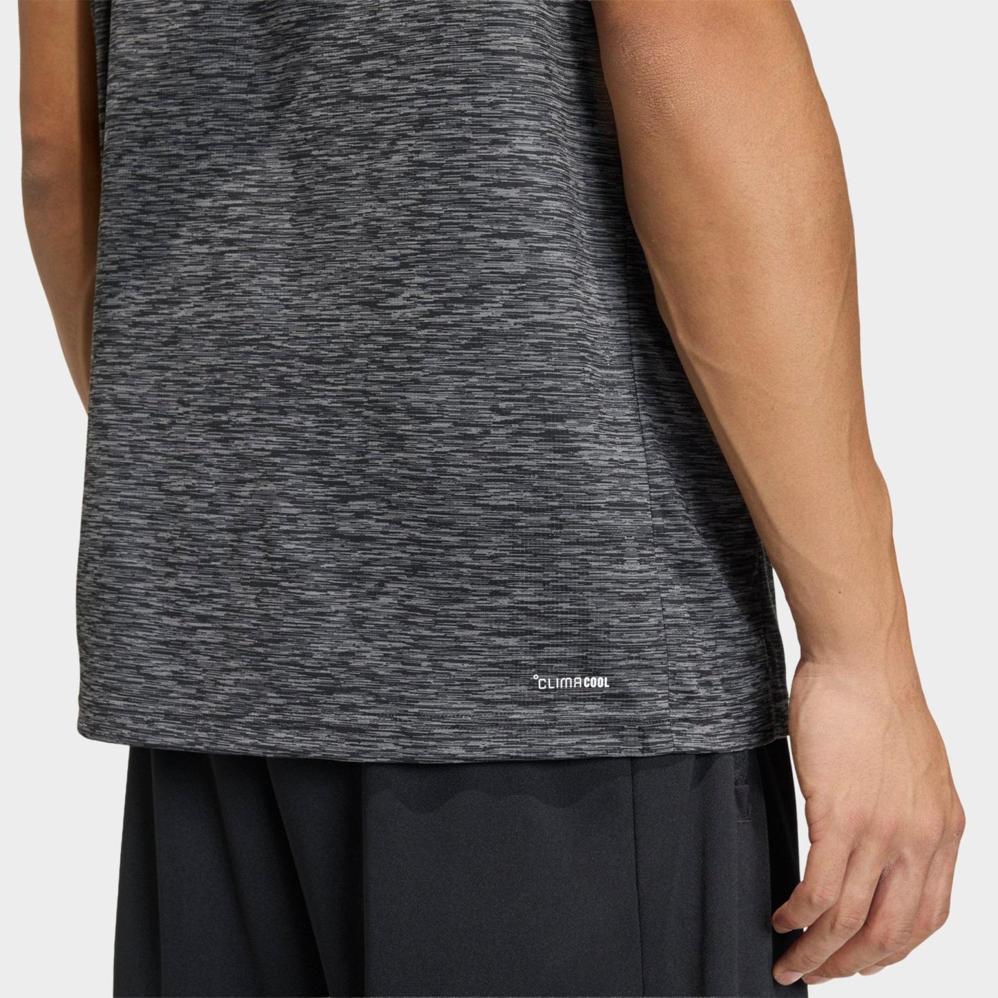 Men's adidas Workout Essentials Brandlove Sleeveless T-Shirt - Grey Melange/Grey