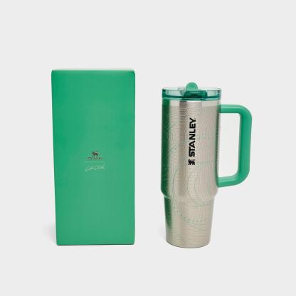 Stanley x Caitlin Clark Quencher ProTour Flip Straw Tumbler (30 oz) - Silver/Green