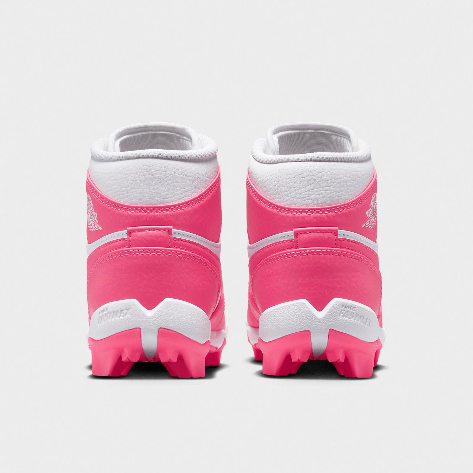 Big Kids' Air Jordan Retro 1 Mid Cleats - White/Digital Pink - view 4