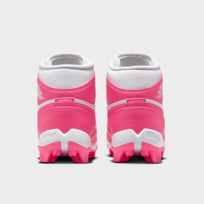 Big Kids' Air Jordan Retro 1 Mid Cleats - White/Digital Pink - view 4