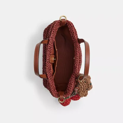 City Mini Tote Bag With Charms - Gold/Russet - view 4