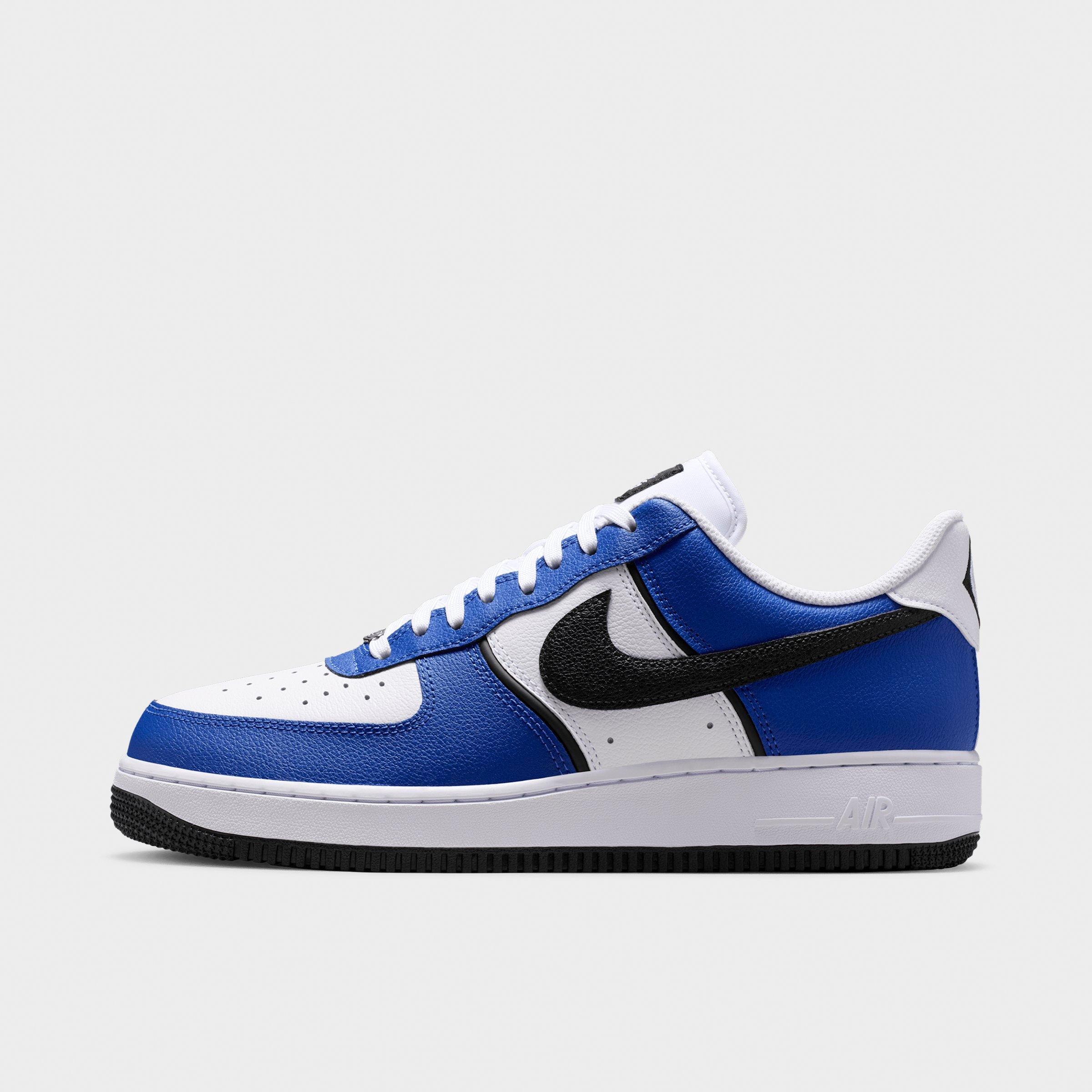 Men's Nithtke Air Force 1 '07 LV8 Sport Casual Shoes - Old Royal/White/Metallic Silver/Black - Left shoe facing left. Outside of the shoe.