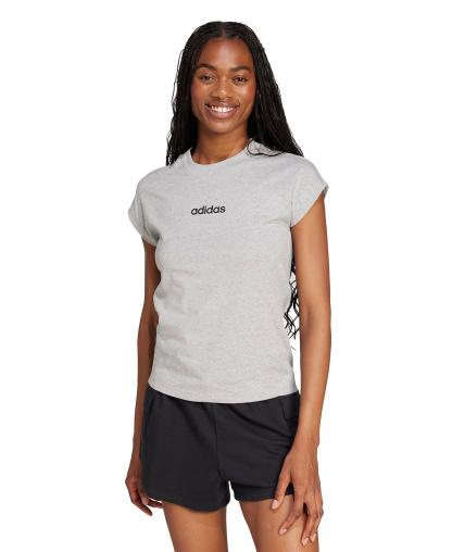 adidas Women's Essentials Linear Cotton T-Shirt - Black/white