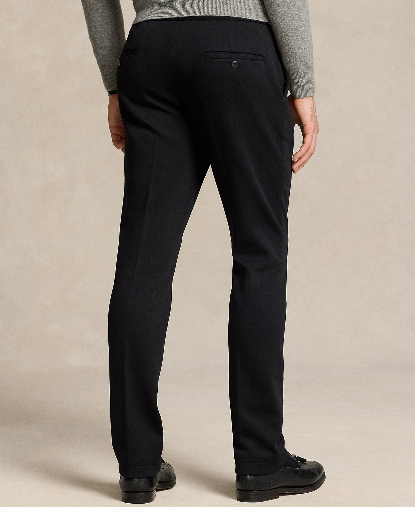 Polo Ralph Lauren Men's Pleated Double-Knit Suit Trousers - Black