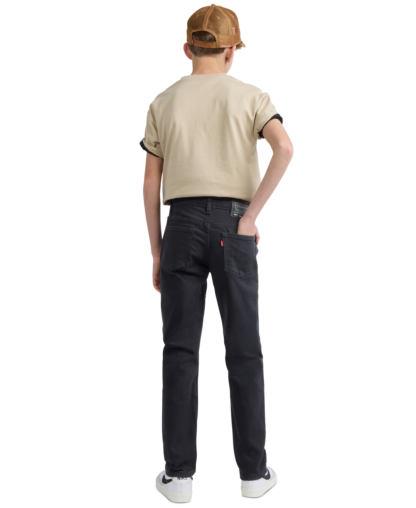 Levi's Boys' 8-20 502™ Taper-Fit Stretch Performance Jeans - Black
