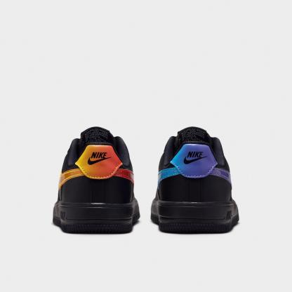 Little Kids' Nithtke Force 1 Casual Shoes - Part 1 - Black/Laser Orange/Picante Red/Action Grape - Back view