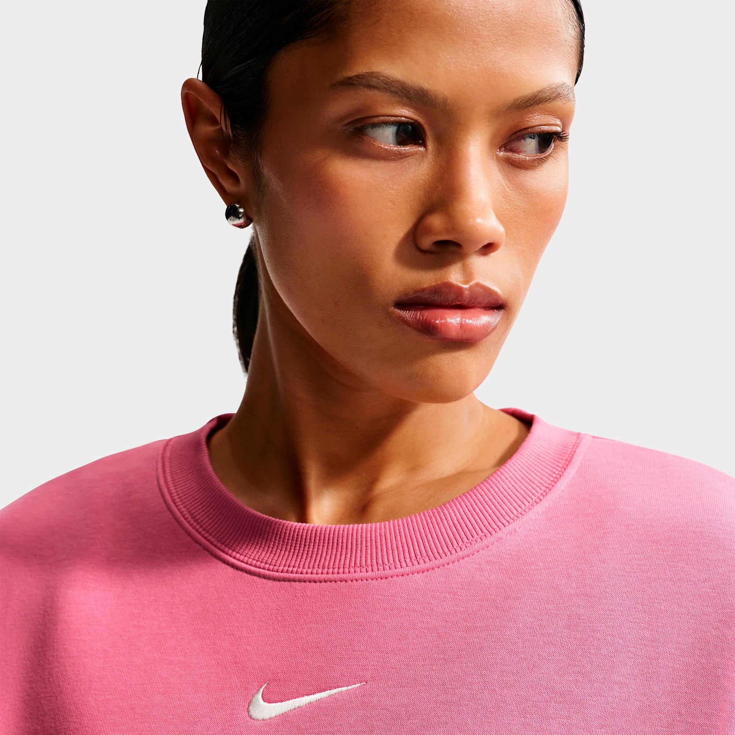 Women's Nithtke Sportswear Phoenix Fleece Over-Oversized Crewneck Sweatshirt - Peony/Sail