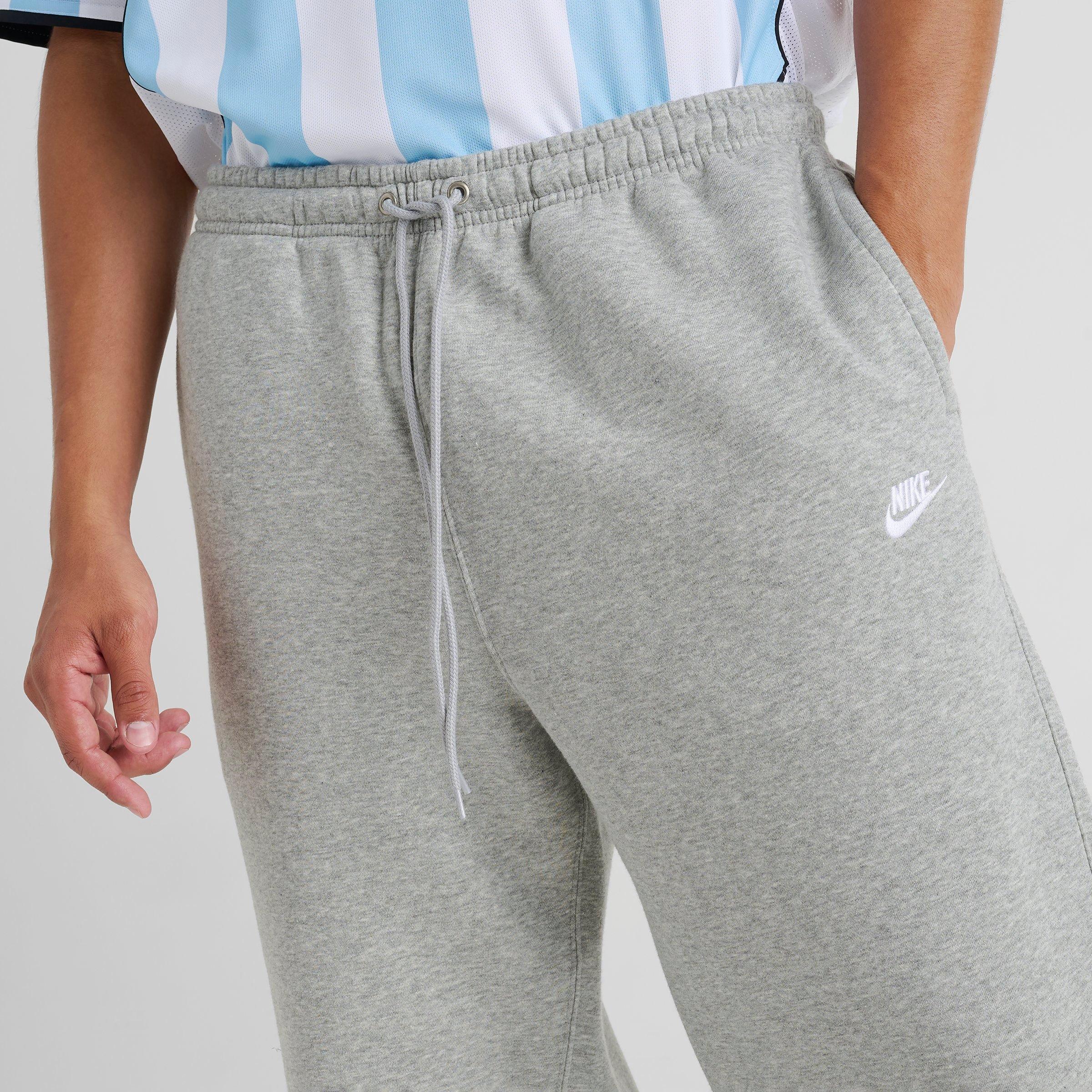Men's Nithtke Sportswear Club Fleece Bungee Jogger Pants - Dark Grey Heather/Light Smoke Grey/White
