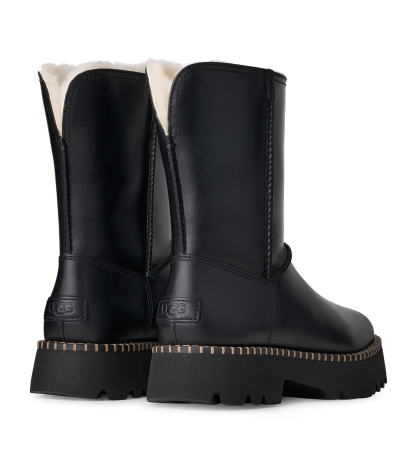 UGG® Women's Uptowner Round Toe Short Booties - Black Leather