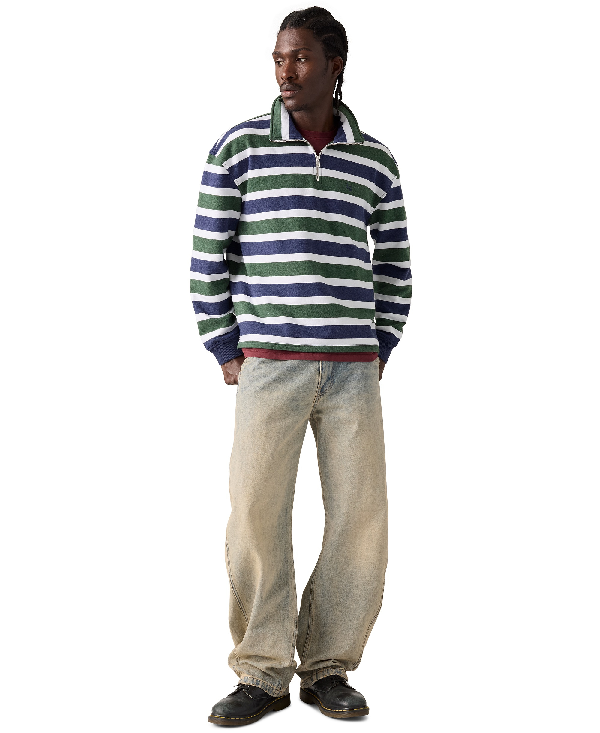 Levi's Men's Cameron Quarter-Zip Sweater - Kombu Green