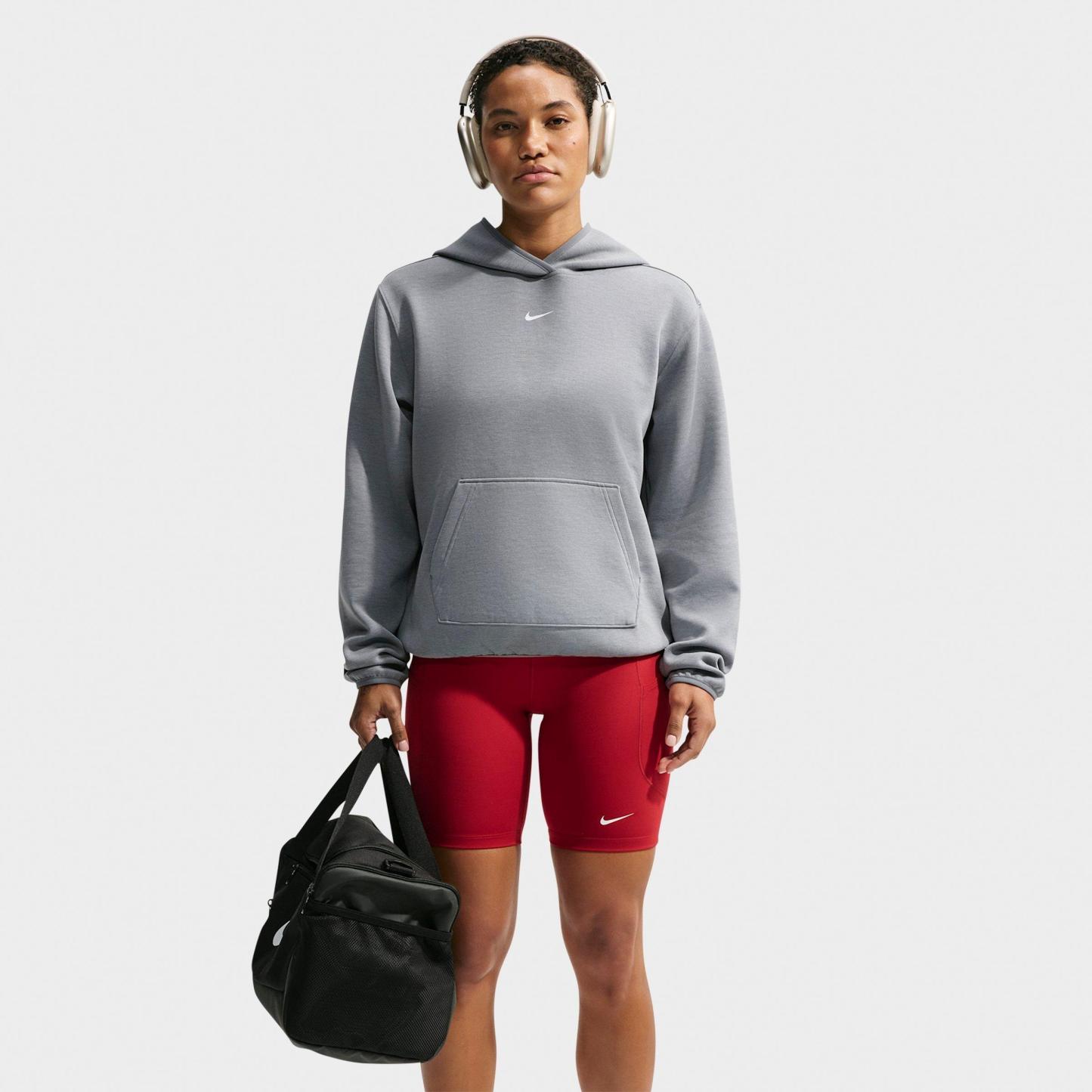 Women's Nithtke Studio Fleece Sport Dri-FIT Pullover Hoodie - Smoke Grey/Heather/White