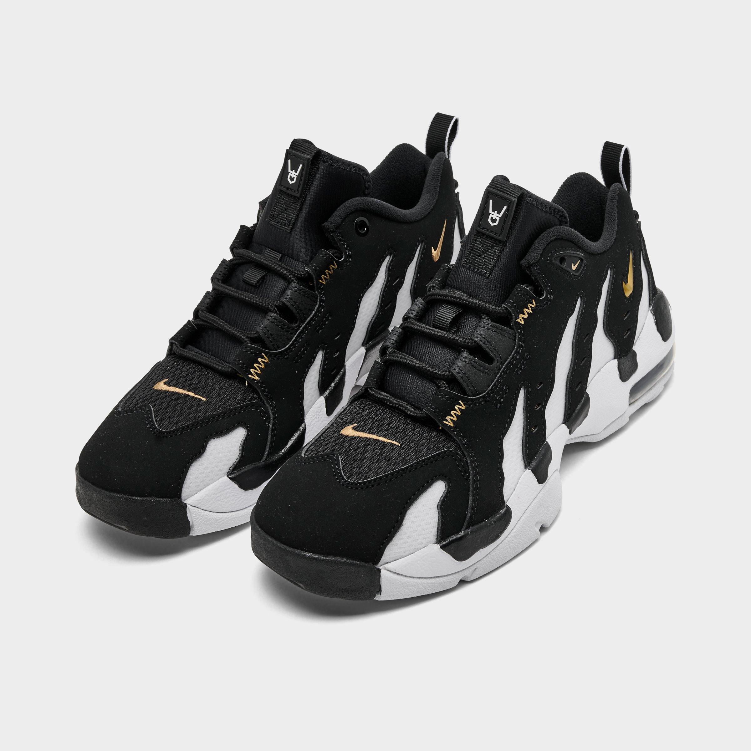 Big Kids' Nithtke Air DT Max ‘96 Low Casual Shoes - Black/Metallic Gold/White - Both shoes facing left