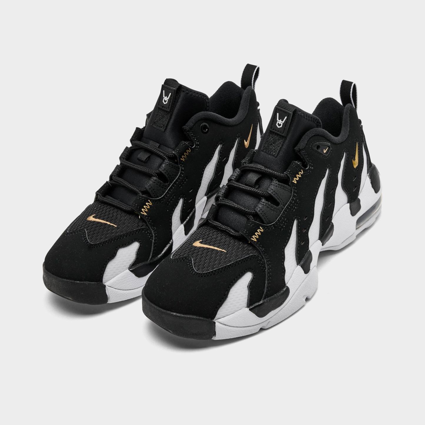 Big Kids' Nithtke Air DT Max ‘96 Low Casual Shoes - Black/Metallic Gold/White - Both shoes facing left
