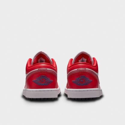 Women's Air Jordan Retro 1 Low Casual Shoes - Track Red/White/Desert Berry/True Blue - view 4
