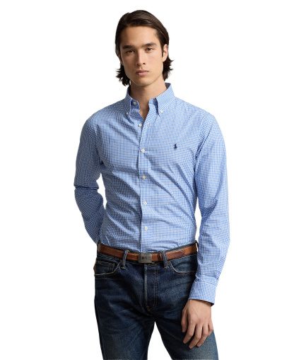 Polo Ralph Lauren Men's Stretch Poplin Shirt - Blue/White Check