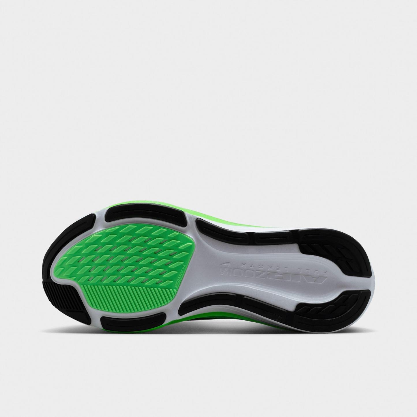 Women's Nithtke Pegasus 42 Running Shoes - Part 1 - White/Green Strike/Illusion Green/Metallic Silver - Bottom view