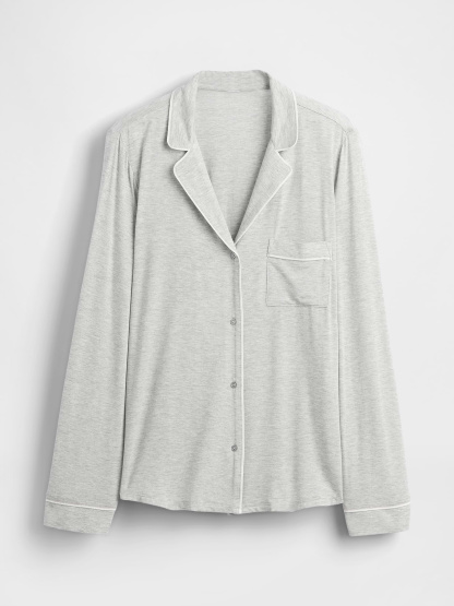 SoftMade Modal PJ Top - Light heather grey