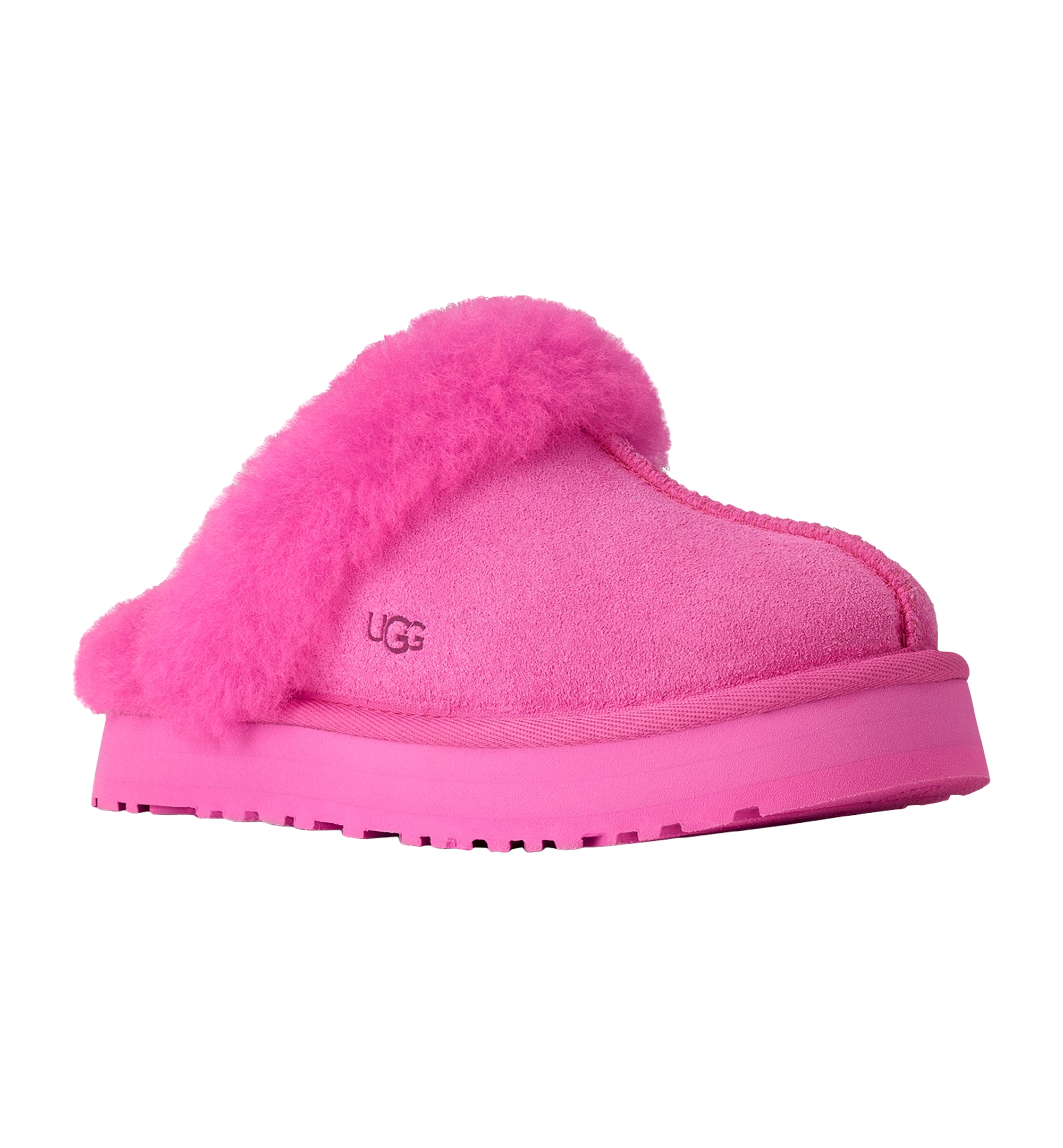 UGG® Kids Round Toe Disquette Slippers - Bright Fuchsia