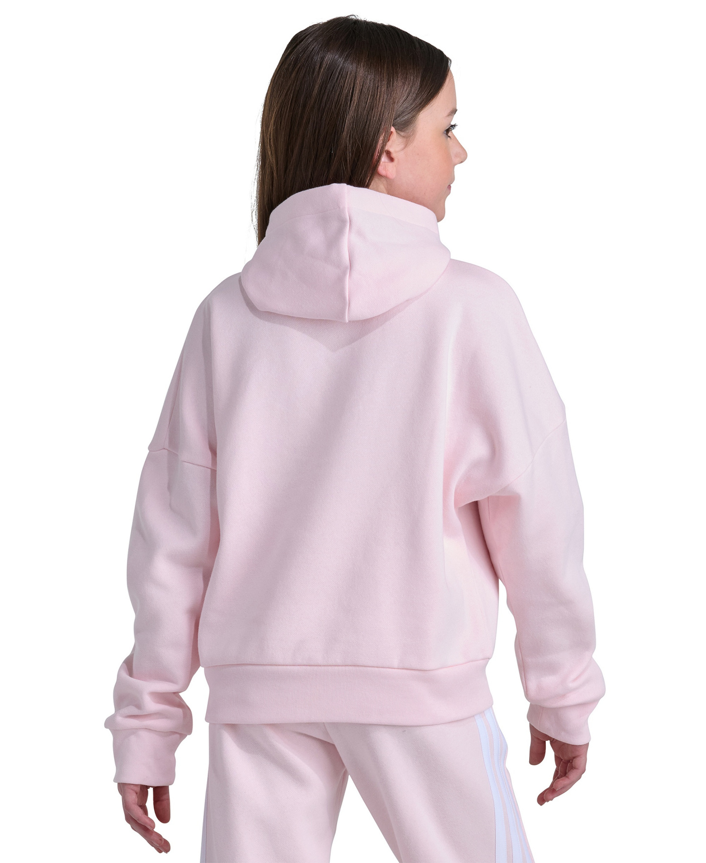 adidas Girls' 8-16 Long-Sleeve Hooded Sweatshirt - Light Pink