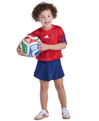 adidas Girls' 2T-6X Short-Sleeve Top & Skort, 2-Piece Set - Red/Blue