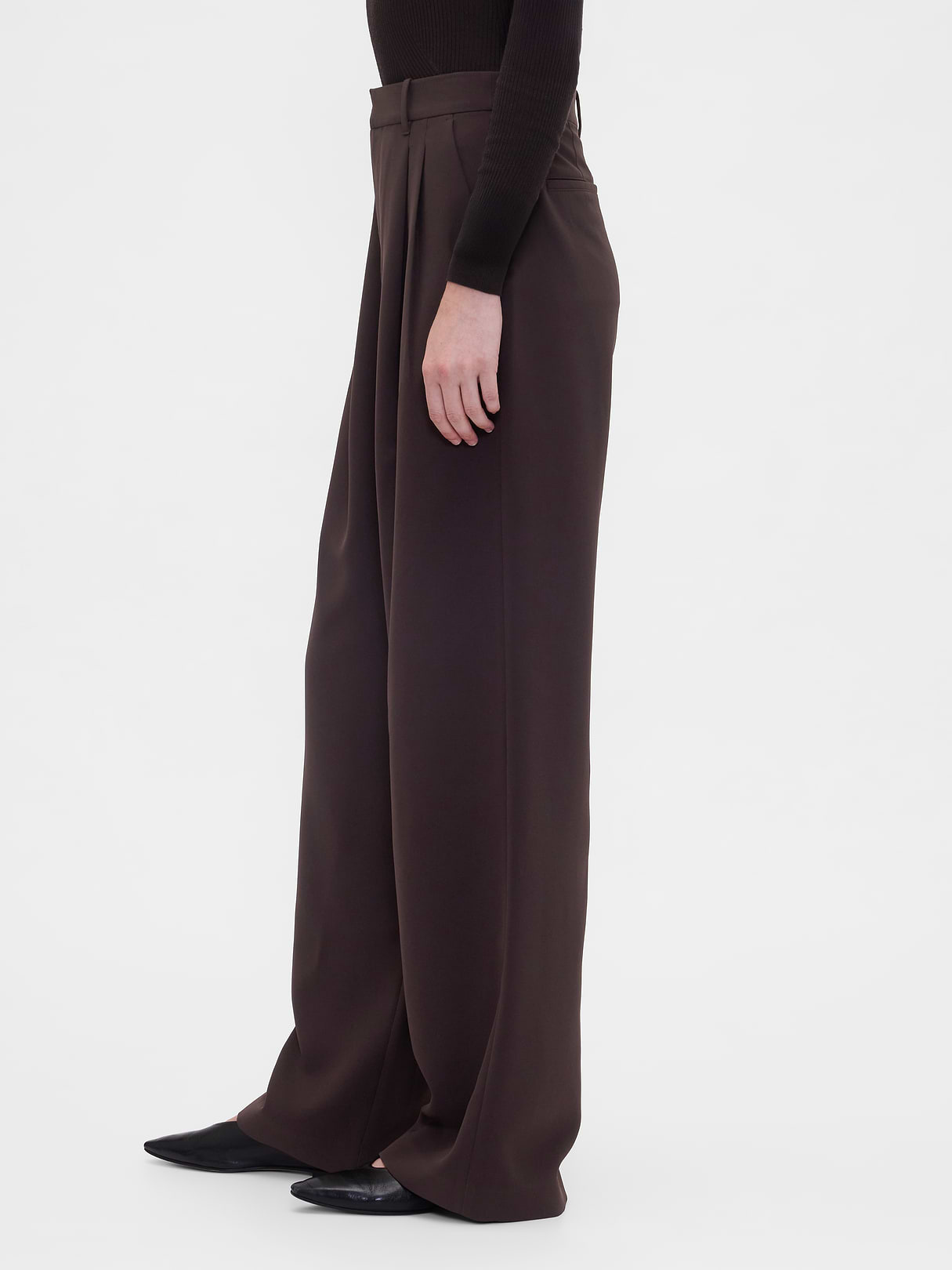 365 High Rise Pleated Trousers - Terra brown