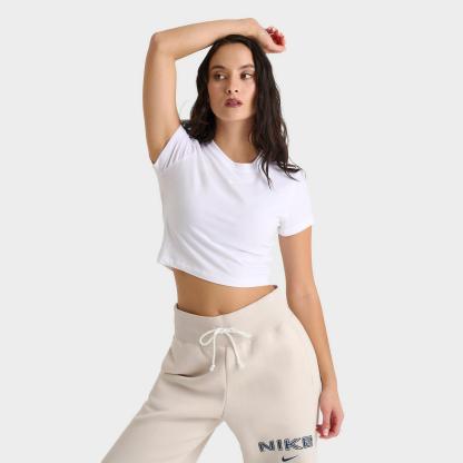Women's Nike Sportswear Chill Knit Cropped T-Shirt - White