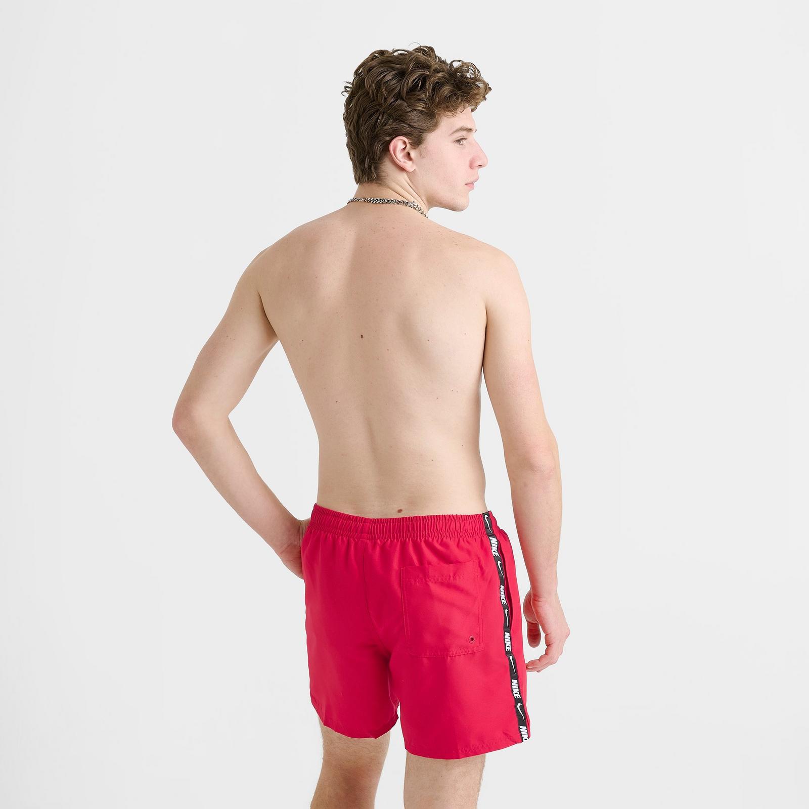 Men's Nike Swim Tape Volley Shorts - University Red/Black