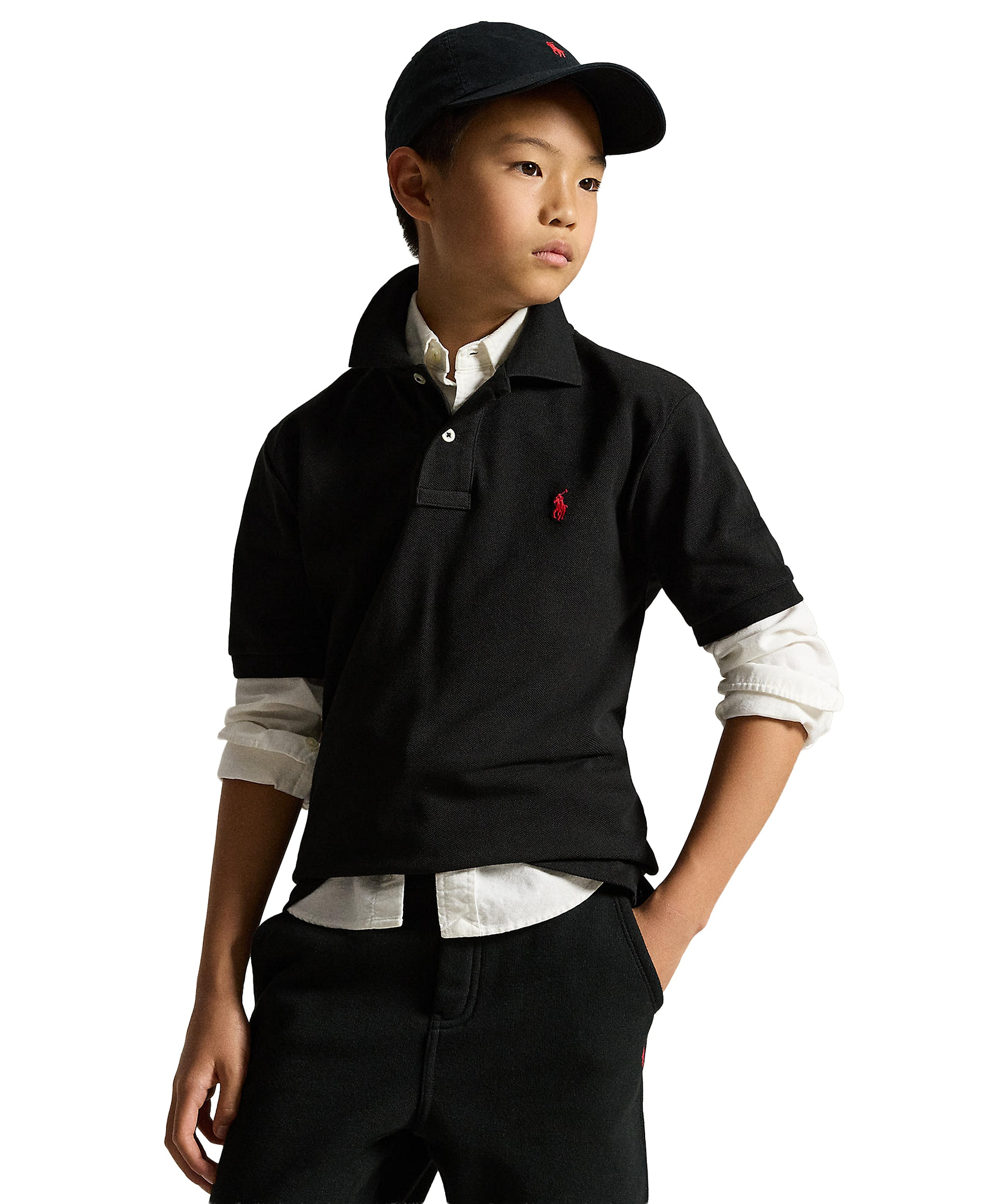 Polo Ralph Lauren 8-20 Boys' Cotton Mesh Logo Polo Shirt - Polo Black