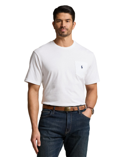 Polo Ralph Lauren Men's Big & Tall Crew-Neck Pocket T-Shirt - White
