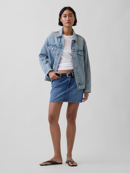 Denim Mini Skirt - Medium wash